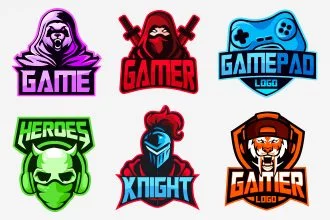 Free Gaming Logo Template (AI, PSD, EPS, PNG)